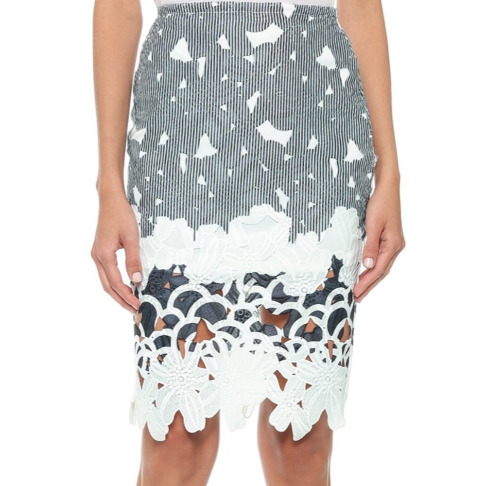 Floral Laser Cut Pencil Skirt